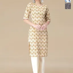HERE&NOW Women Pack Of-3 Ethnic Motifs Printed Crepe Kurta-image-97