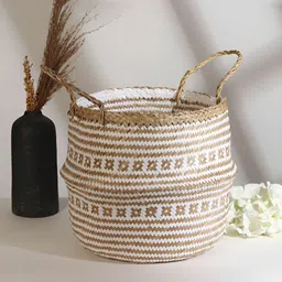 HABERE INDIA Beige Reusable Multi-Utility Bamboo Organiser-43