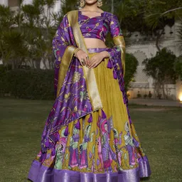 APNISHA Printed Ready to Wear Lehenga & Unstitched Blouse With Dupatta-picture-4