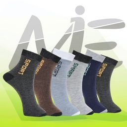 MJE Pack Of 6 Patterned Cotton Ankle Length Socks-22