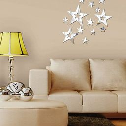 VAH Kya Bat Hai !! 13-Pcs Big Stars Mirror Stickers for Wall-image-97