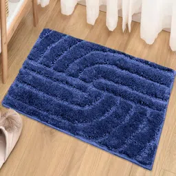 LUXEHOME INTERNATIONAL Navy Blue Textured 1800 GSM Bath Rug-image-71