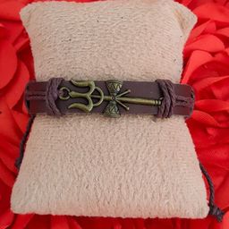 M Men Style Men Lord Shiv Mahadev Leather Wraparound Bracelet-image-41