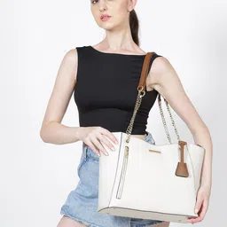 Mast & Harbour Structured Tote Bag with Tasselled image 4