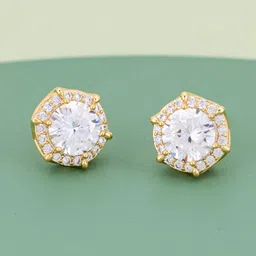 Kushal's Fashion Jewellery Gold-Plated Zircon Studded Party Classic Studs Earrings-47