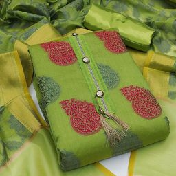 HERE&NOW Woven DesignBanarasi JacquardUnstitched Dress Material-image-42