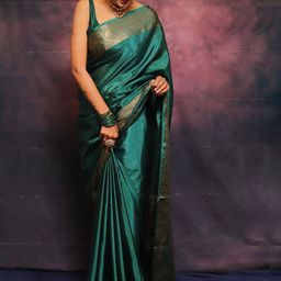 Aldwych Zari Woven Design Border Banarasi Saree-image-86