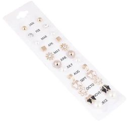 Honbon Set Of 12 Gold-Plated Pearls Beaded Circular Shape Studs image 4