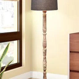Homesake Grey & Brown Textured Wood FloorLamp-47