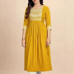 Rainy Rose Women Viscose Rayon Solid Straight Kurta-10