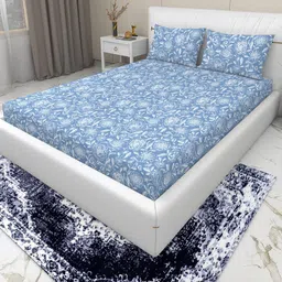 HIDECOR Super soft glace cotton printed Double bedsheet with 2 pillow cover-picture-11