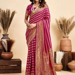 HERE&NOW Woven Design Zari Banarasi Saree-picture-45