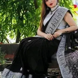 BlueRang Woven Design Zari Silk Blend Banarasi Saree-picture-3