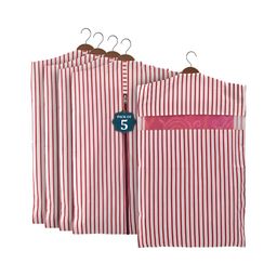 Aura Maroon & White 5 Piece Striped Cotton Hanging Saree Covers Organisers-28