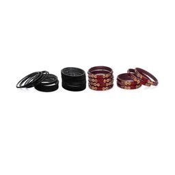 Somil Set of 32 Artificial Beads & Stone Glass Bangles-image-82