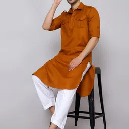 Sultan The King Of Kurta Men Cotton Thread Work Pathani Kurtas-picture-38