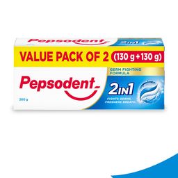 Pepsodent Set of 2 2-in-1 Toothpaste with Germ Fighting Formula - 130 g each image 2
