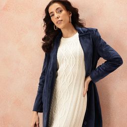 all about you Single-Breasted Velvet Longline Overcoat-picture-35