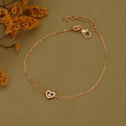 DressBerry Women Cubic Zirconia 18kt Rose Gold-Plated Link Bracelet-image-11