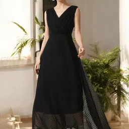 ZEUGENWomen Georgette Fit & Flare Maxi Dress-picture-35