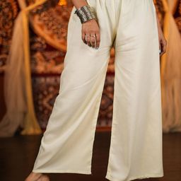 CHANDERKASH Women Cotton Relaxed Straight Leg Straight Fit Easy Wash Pleated Trousers-image-52