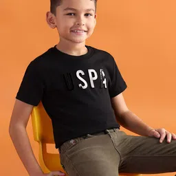 U.S. Polo Assn. Kids Boys Glossy Finish Printed Pure Cotton T-shirt-picture-46