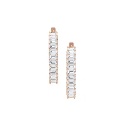 LUNA 14 KT Rose Gold 11.96 Ct Lab Grown Diamond Hoop & Huggie Earrings - 14.41 g-picture-22