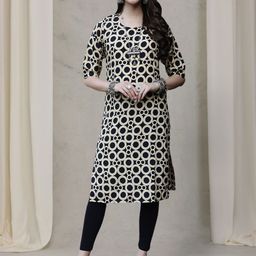 7Threads Women Ethnic Motifs Printed Thread Work Floral Crepe Kurta-image-62