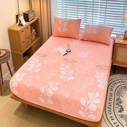 JC HOME Pink & White Floral 220 TC King Bedsheet with 2 Pillow Covers-picture-14