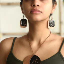 Ekibeki Copper-Plated Contemporary Drop Earrings-7