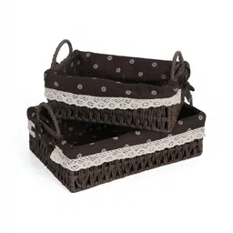 HOKIPO Brown & White 2 Pieces Regular Multi-Utility Organisers-6