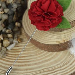 House of Pataudi Silver-Toned Leafy Bloom Brooch Lapel Pin Brooch-picture-33