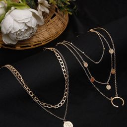 YouBella Set OF 2 Gold-Plated Layered Chains-image-12
