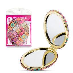 MAJESTIQUE Blue & Pink Printed Foldable 2-Side Compact Mirror-19