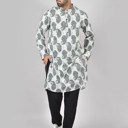Anouk Rustic Men Paisley Printed Regular Pure Cotton Kurta with Trousers-picture-12