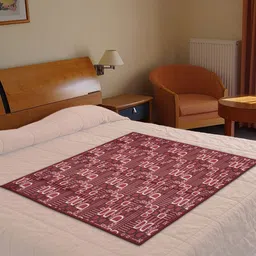 Kuber Industries Magenta Square D Print Both Sided Bed Server Food Mat-picture-38
