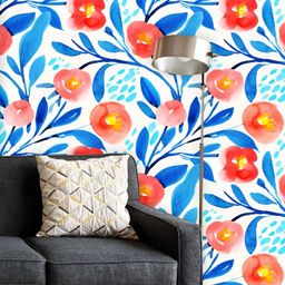 ArtzFolio Printed UV-Resistant Anti-Bacterial Watercolor Floral PatternPeel & Stick Wallpaper-image-82