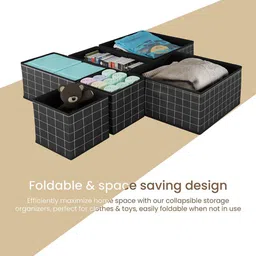 Kuber Industries Black Set of 6 Reusable Drawer Organiser Organisers image 5