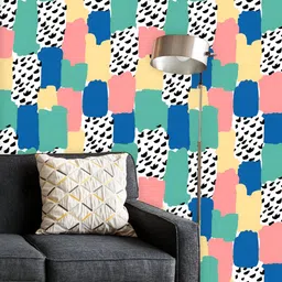 ArtzFolio Printed UV-Resistant Anti-Bacterial Colorful Abstract Shapes Peel & Stick Wallpaper-image-34