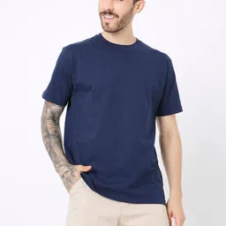 Blnk Short Sleeves Round Neck Relaxed Fit Cotton T-shirt-picture-22