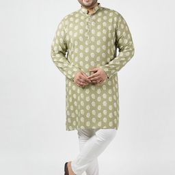 LastInch Men Ethnic Motifs Thread Work Kurta-image-92