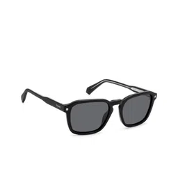 Polaroid Unisex Grey Rectangle Full Rim Sunglasses With Polarised and UV Protected Lens-picture-25