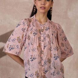 all about you Floral Print Mandarin Collar Top-image-28