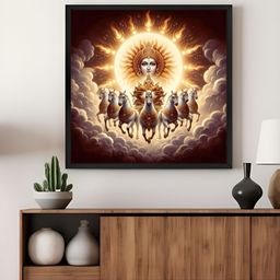 999Store Brown & Yellow Canvas Sun God Religious Wall Art-image-80