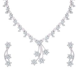 Atasi International Sliver-Plated Crystals & American Diamond-Studded Jewellery Set-image-91