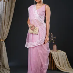 KALINI Beads and Stones Organza Saree-image-72