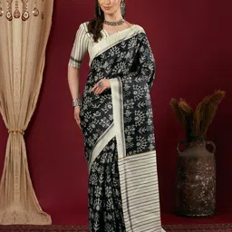 KALINI Ethnic Motifs Printed Saree with Blouse Piece-picture-8