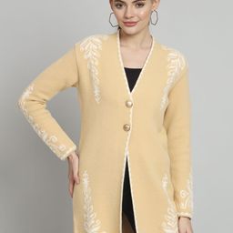 Chemistry Floral Printed Woollen Longline Cardigan Sweater-picture-51