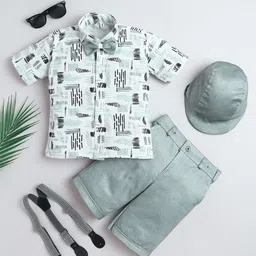 FOURFOLDS Boys Printed Short Sleeves Shirt With Shorts-image-17