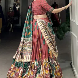 Aika Printed Ready to Wear Lehenga & Unstitched Blouse With Dupatta image 5